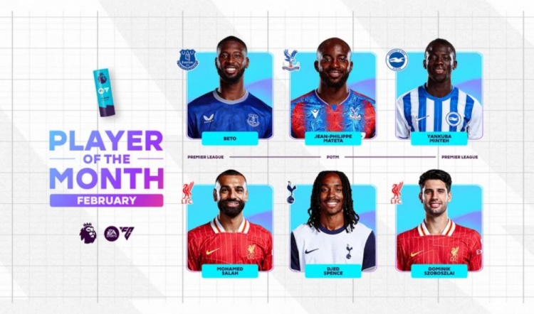 英超2月最佳候選：貝托、馬特塔、明特、薩拉赫、斯賓塞、索博